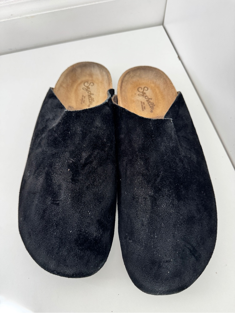 Seychelles Black Suede Slip-On Mules